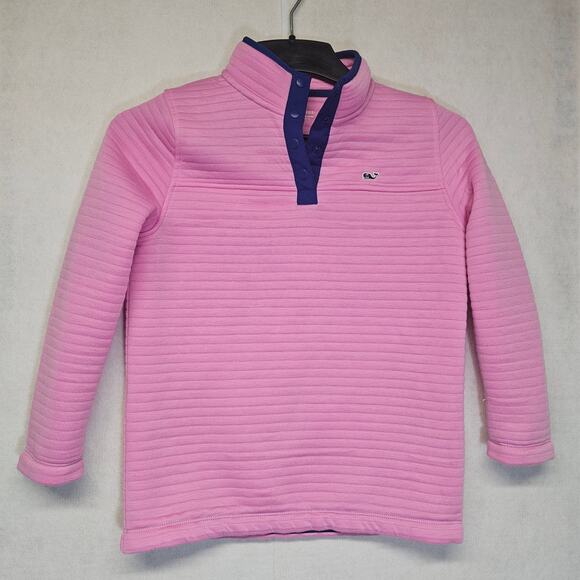 Vineyard Vines Girls 1/4 Zip Pink Pullover Sweatshirt - Picture 1 of 4